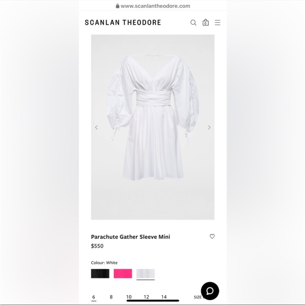 Scanlan Theodore Parachute Gather Sleeve Mini Dress